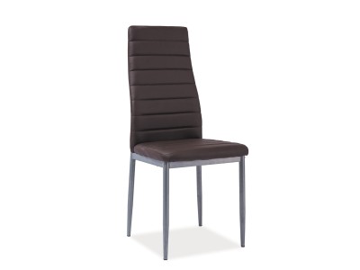 Krzesło H261 BIS ekoskóra brąz / aluminium