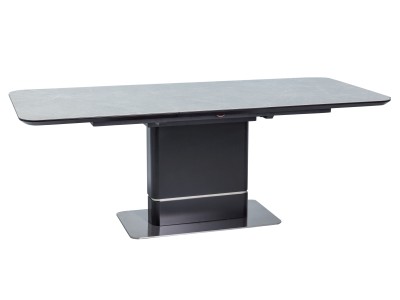 Stół rozkładany PALLAS CERAMIC szary efekt marmuru/czarny mat 160(210)x90