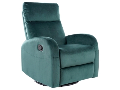 Fotel rozkładany bujany OLIMP velvet zielony