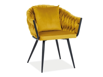 Krzesło tapicerowane z podłokietnikiem NUVO velvet curry BLUVEL 68