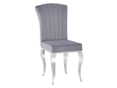 Krzesło tapicerowane glamour PRINCE velvet szary