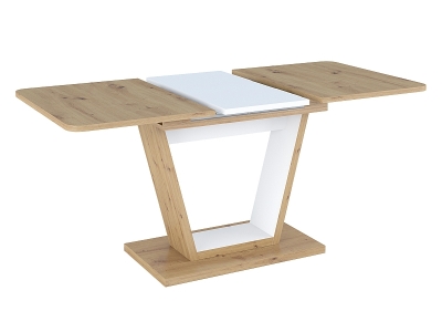 Stół rozkładany NIGEL dąb artisan / biały mat 120(160)X80 cm