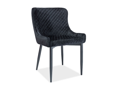 Krzesło tapicerowane COLIN B velvet czarny BLUVEL19