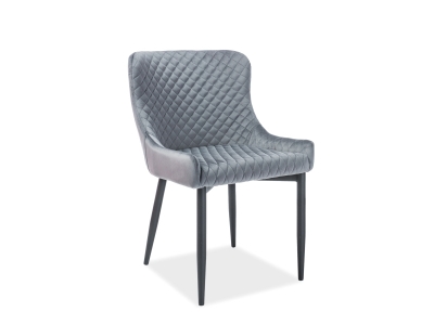 Krzesło tapicerowane COLIN B velvet szary BLUVEL14