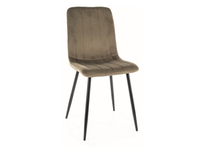 Krzesło tapicerowane ALAN velvet oliwka BLUVEL 77 / czarny