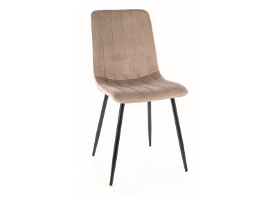 Krzesło tapicerowane ALAN velvet ciemny beż BLUVEL 40 / czarny