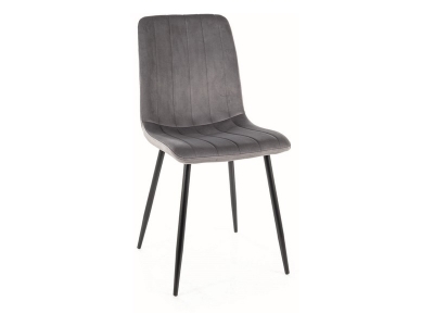 Krzesło tapicerowane ALAN velvet szary BLUVEL 14 / czarny