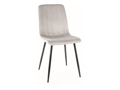 Krzesło tapicerowane ALAN velvet jasny szary BLUVEL 03