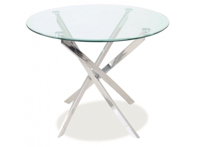 Stół okrągły szklany AGIS chrom 90X90