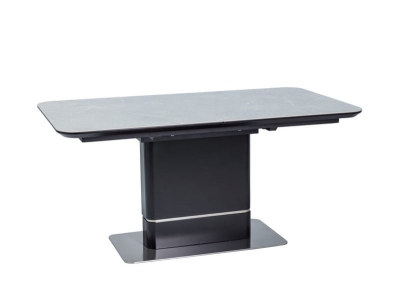 Stół rozkładany PALLAS CERAMIC szary efekt marmuru/czarny mat 160(210)x90