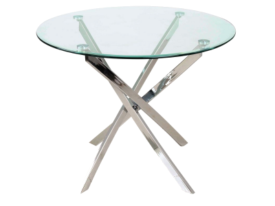 Stół okrągły szklany AGIS chrom 90X90