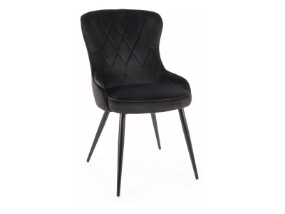 Krzesło tapicerowane LOTUS velvet czarny BLUVEL 19