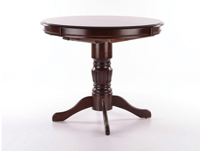 Stół rozkładany okrągły MARGO ciemny orzech 90(125)x90