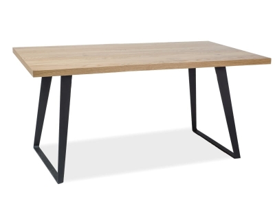 Stół drewniany loft FALCON lity dąb /czarny 150x90 cm