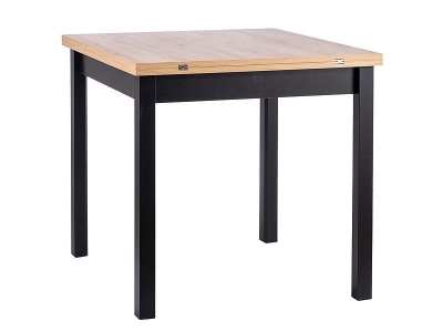 Stół rozkładany kwadratowy FLIP dąb artisan / czarny 80(160)x80 cm