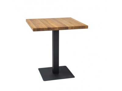 Stół kwadratowy PURO 60x60 cm dąb laminat / czarny