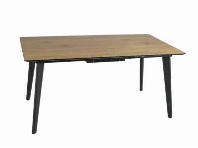 Stół rozkładany RENE dąb / czarny 160(200)x90 cm