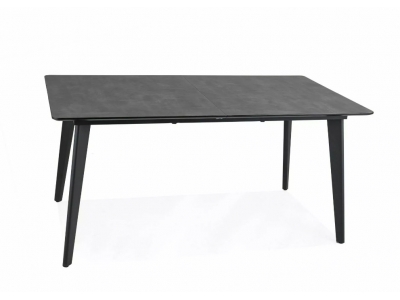 Stół rozkładany RENE szary efekt marmur / czarny 160(200)x90 cm