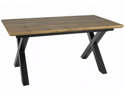 Stół rozkładany XAVIERO II dąb artisan / czarny 160(240)x90 cm