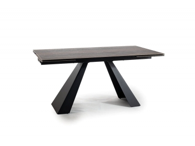 Stół rozkładany SALVADORE  brąz efekt drewna / czarny (160-240)x90 cm