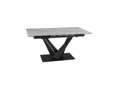 Stół rozkładany SORENTO ceramic biały NATURE CLOUD / czarny 160(220)x90 cm