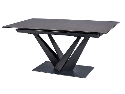 Stół rozkładany SORENTO ceramic ciemny szary efekt marmur / czarny 160(220)x90 cm