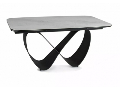 Stół rozkładany INFINITY ceramic biały NATURE CLOUD / czarny 160(240)x95 cm
