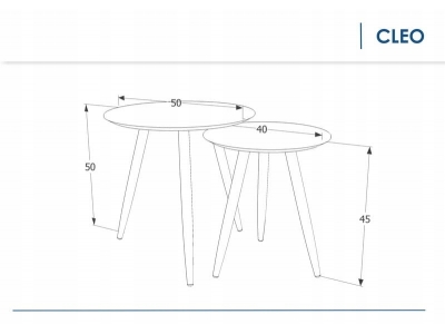 Ława okrągła stolik kawowy CLEO zestaw stolików biały Signal