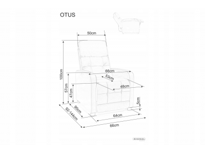 Fotel rozkładany wypoczynkowy relax OTUS brego ciemny szary Signal