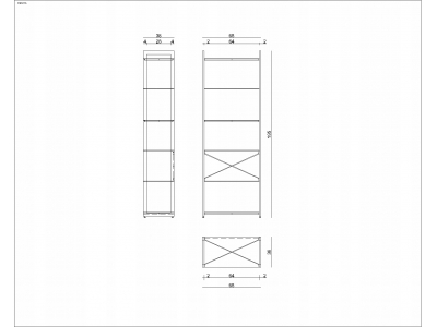 Regał DD Z-Line DIALOG półki szklany stelaż metal czarny UNIQUE loft