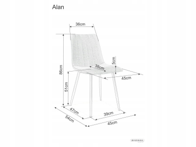 Krzesło tapicerowane Signal jadalnia salon ALAN tkanina brego 34 beż