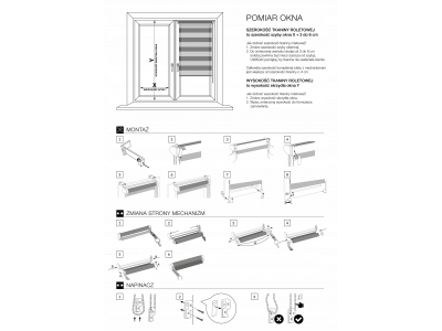 Roleta okienna klasyczna dzień noc N MARDOM 98 x 140 kol. szary