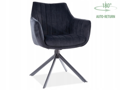 Krzesło salon jadalnia półobrotowe Azalia czarny velvet bluvel 19