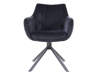 Krzesło salon jadalnia półobrotowe Azalia czarny velvet bluvel 19