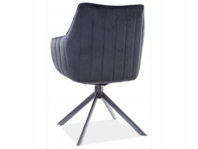 Krzesło salon jadalnia półobrotowe Azalia czarny velvet bluvel 19