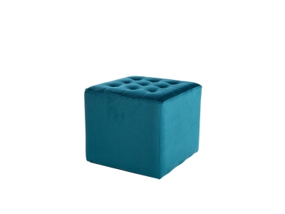 Pufa tapicerowana podnóżek KOSTKA LORI velvet turkusowy bluvel 85