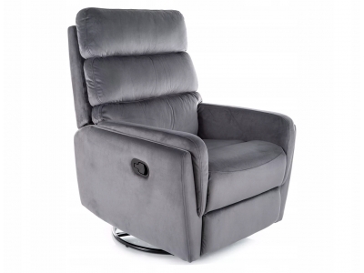 Fotel rozkładany bujany obracany podnóżek relax Argos velvet bluv 14 szary