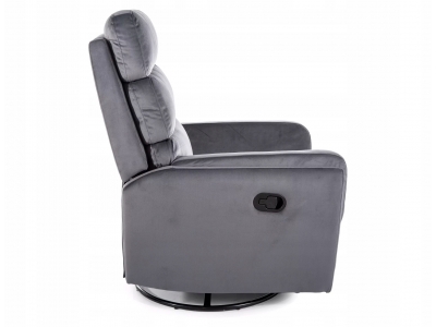 Fotel rozkładany bujany obracany podnóżek relax Argos velvet bluv 14 szary