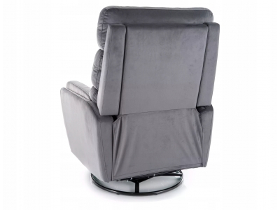 Fotel rozkładany bujany obracany podnóżek relax Argos velvet bluv 14 szary