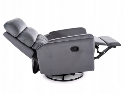 Fotel rozkładany bujany obracany podnóżek relax Argos velvet bluv 14 szary
