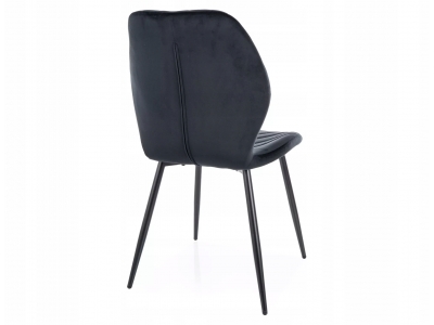 Krzesło tapicerowane salon jadalnia MIKE velvet bluvel 19 czarny Signal