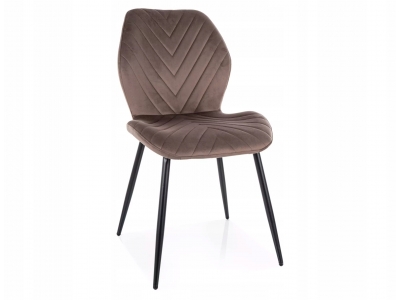 Krzesło tapicerowane salon jadalnia MIKE velvet bluvel 38 brąz Signal