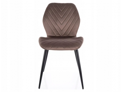 Krzesło tapicerowane salon jadalnia MIKE velvet bluvel 38 brąz Signal