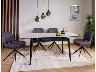 Stół prostokątny rozkładany ceramiczny Signal SENTO 120-180 x 80 biały