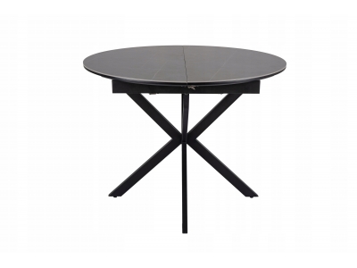 Stół okrągły rozkładany ceramiczny GASTON 100-135 x 100 szary efekt marmur