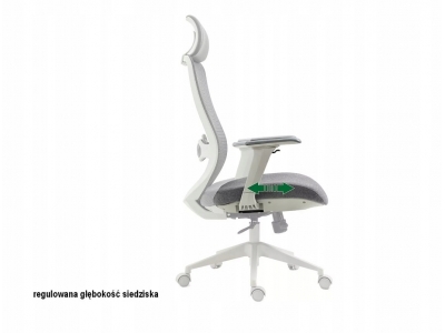 Fotel obrotowy ergonomiczny biurowy z zagłówkiem podłokietniki ERGON szary