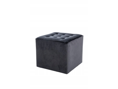 Pufa tapicerowana podnóżek KOSTKA LORI velvet czarny bluvel 19