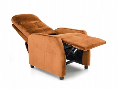 Fotel rozkładany wypoczynkowy relax FELIPE 2 velvet cynamon bluvel 4215