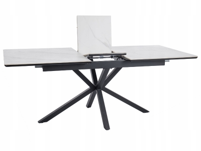 Stół prostokątny rozkładany Signal LOGAN ceramic 160(200) x 90 biały marmur