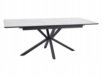 Stół prostokątny rozkładany Signal LOGAN ceramic 160(200) x 90 biały marmur